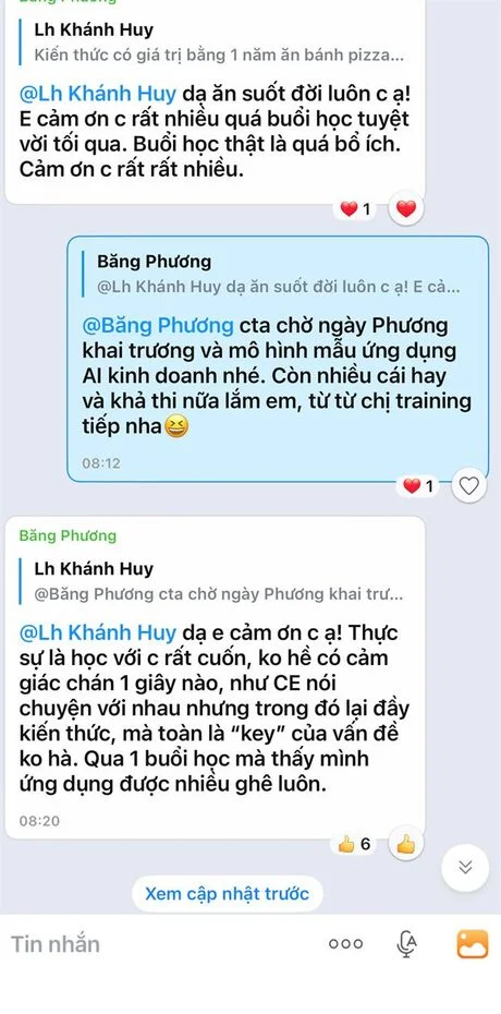 Cảm nhận học viên Băng Phương về buổi học