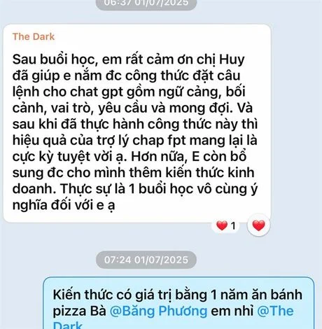 Cảm nhận học viên về công thức đặt câu lệnh